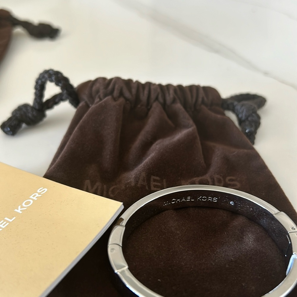 Michael Kors silver hinge bangle